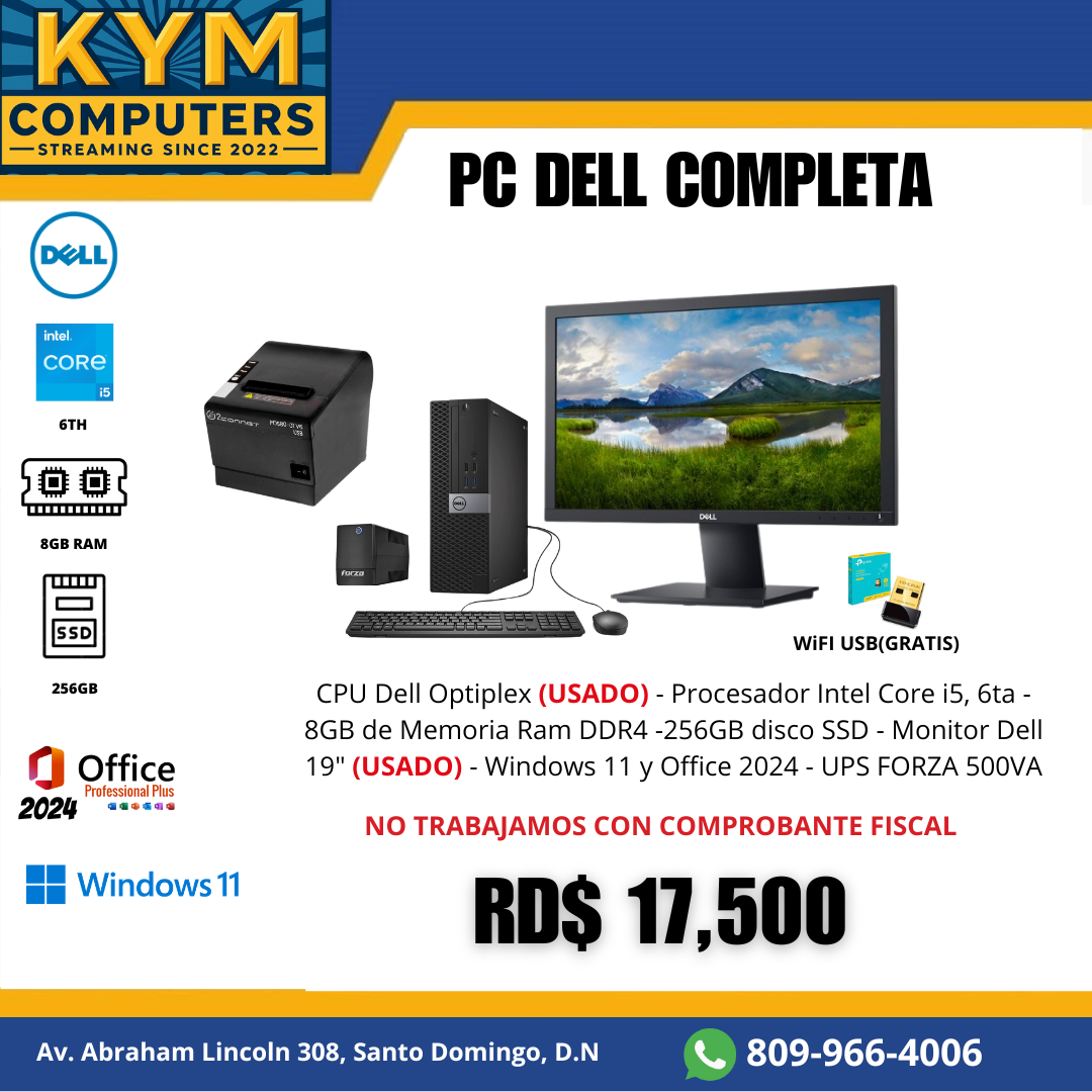 PC Completa con UPS e Impresora Térmica